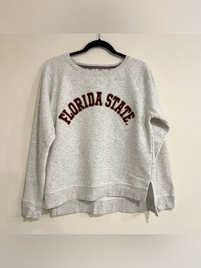 Florida State FSU Seminoles Grey Crewneck Pullover Sweater University Size Med